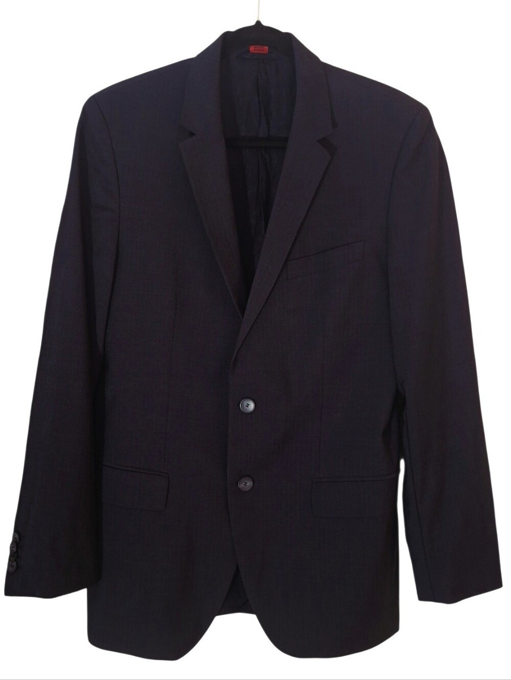 HUGO by Hugo Boss Gray/Stripped 100% Wool Suit Jacket Size: 38R